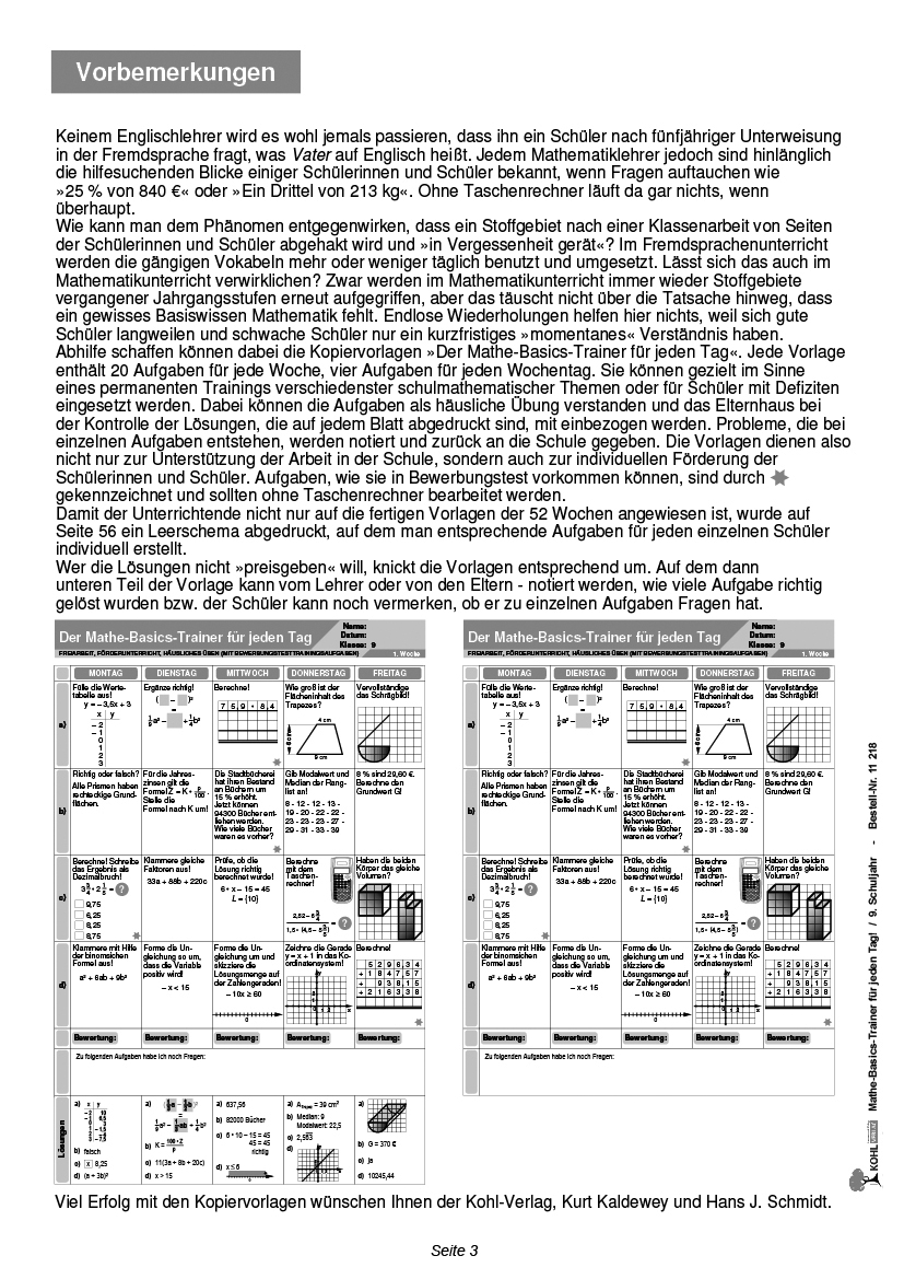 Mathe-Basics-Trainer / Klasse 9