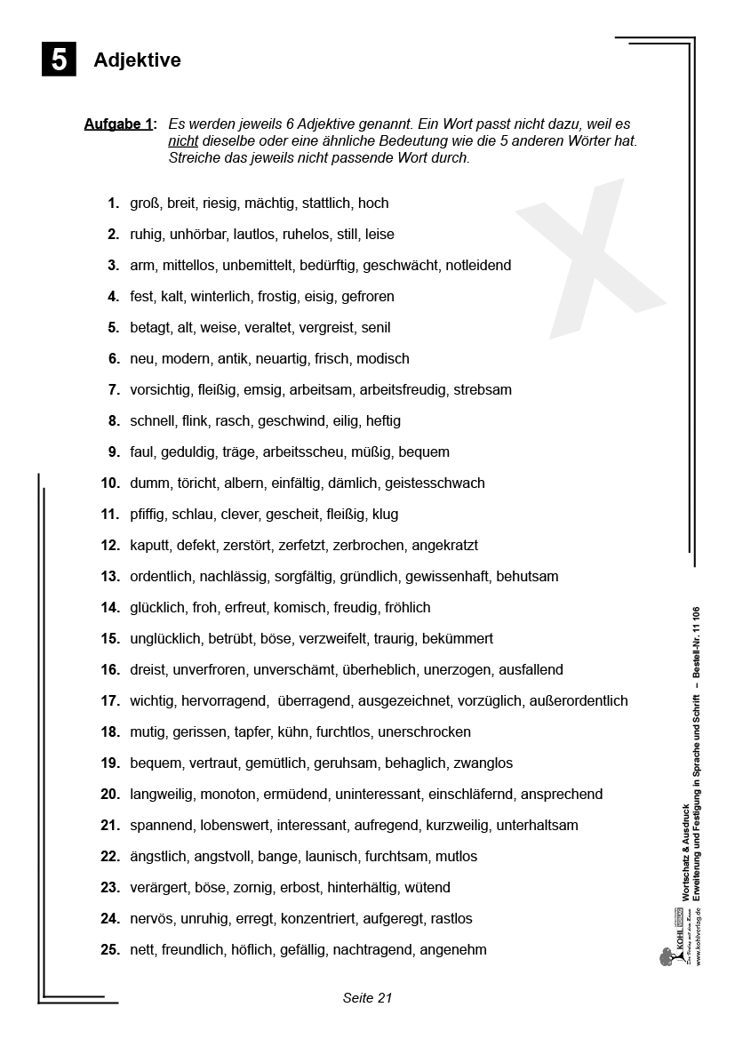 Wortschatz & Ausdruck I