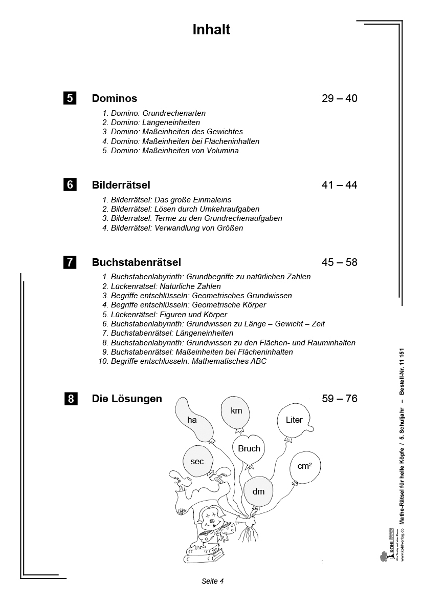 Mathe-Rätsel für helle Köpfe / Klasse 5