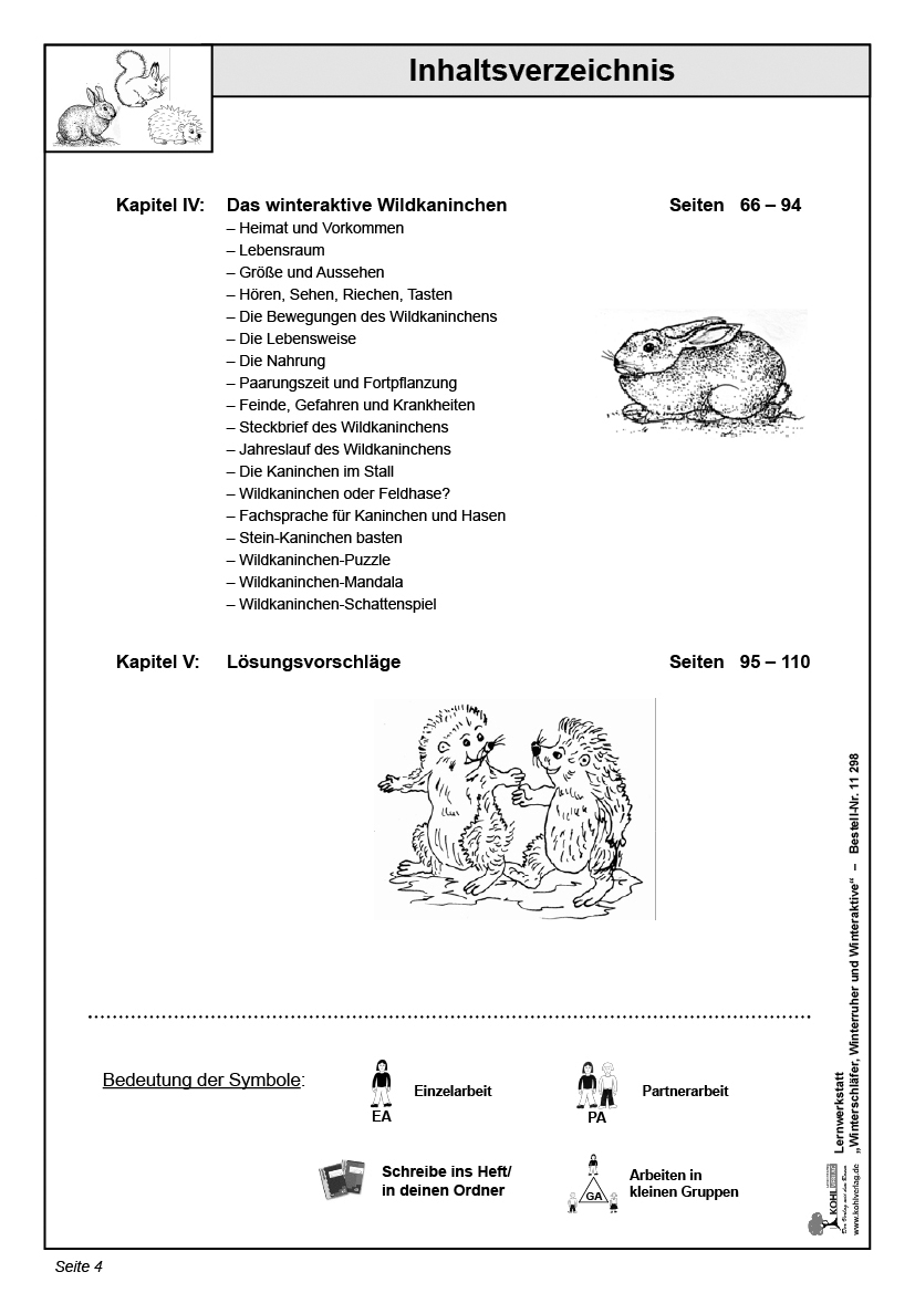 Lernwerkstatt Winterschläfer, Winterruher & -aktive