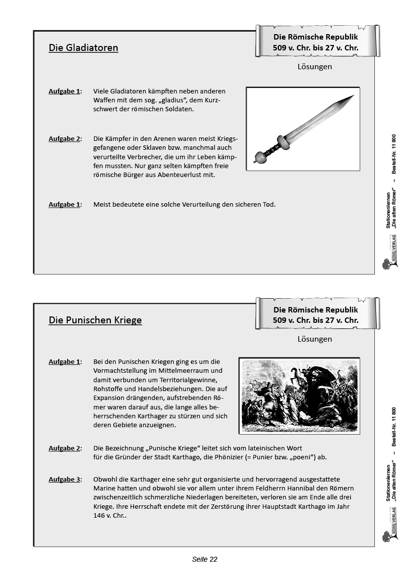 Stationenlernen Die alten Römer