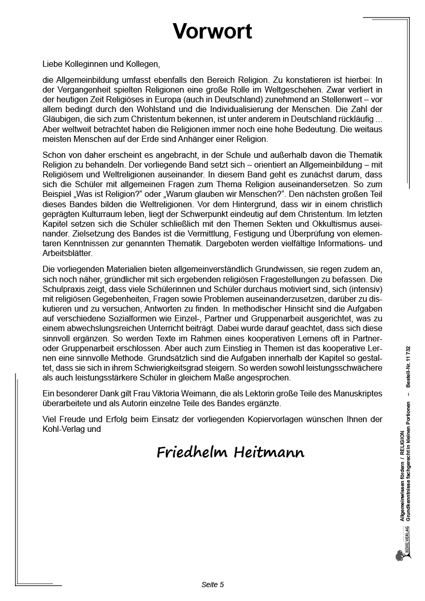 Allgemeinwissen fördern RELIGION Allgemeinwissen fördern RELIGION