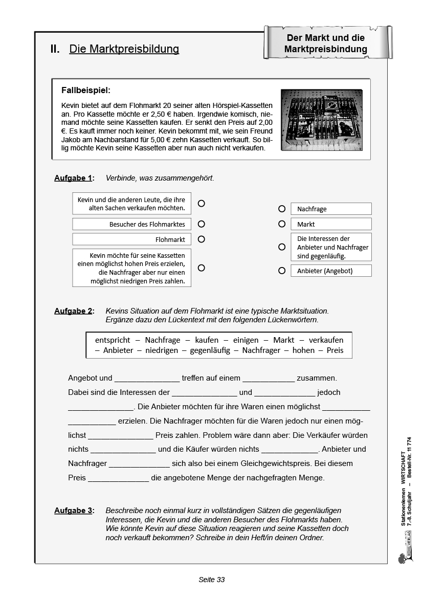 Stationenlernen Wirtschaft / Klasse 7-8