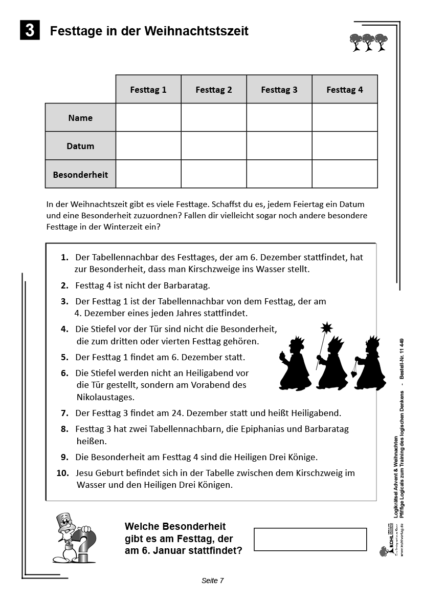 Logikrätsel Advent & Weihnachten