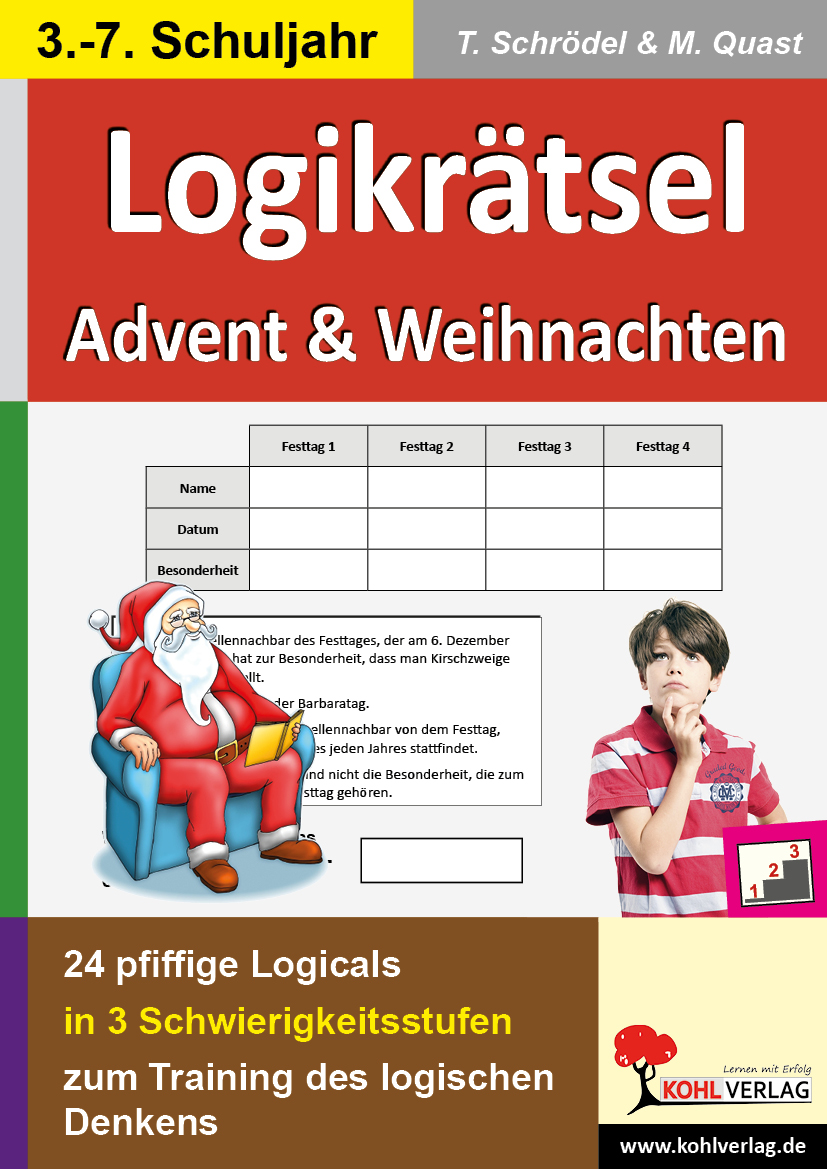 Logikrätsel Advent & Weihnachten - 24 pfiffige Logicals in 3 Schwierigkeitsstufen
