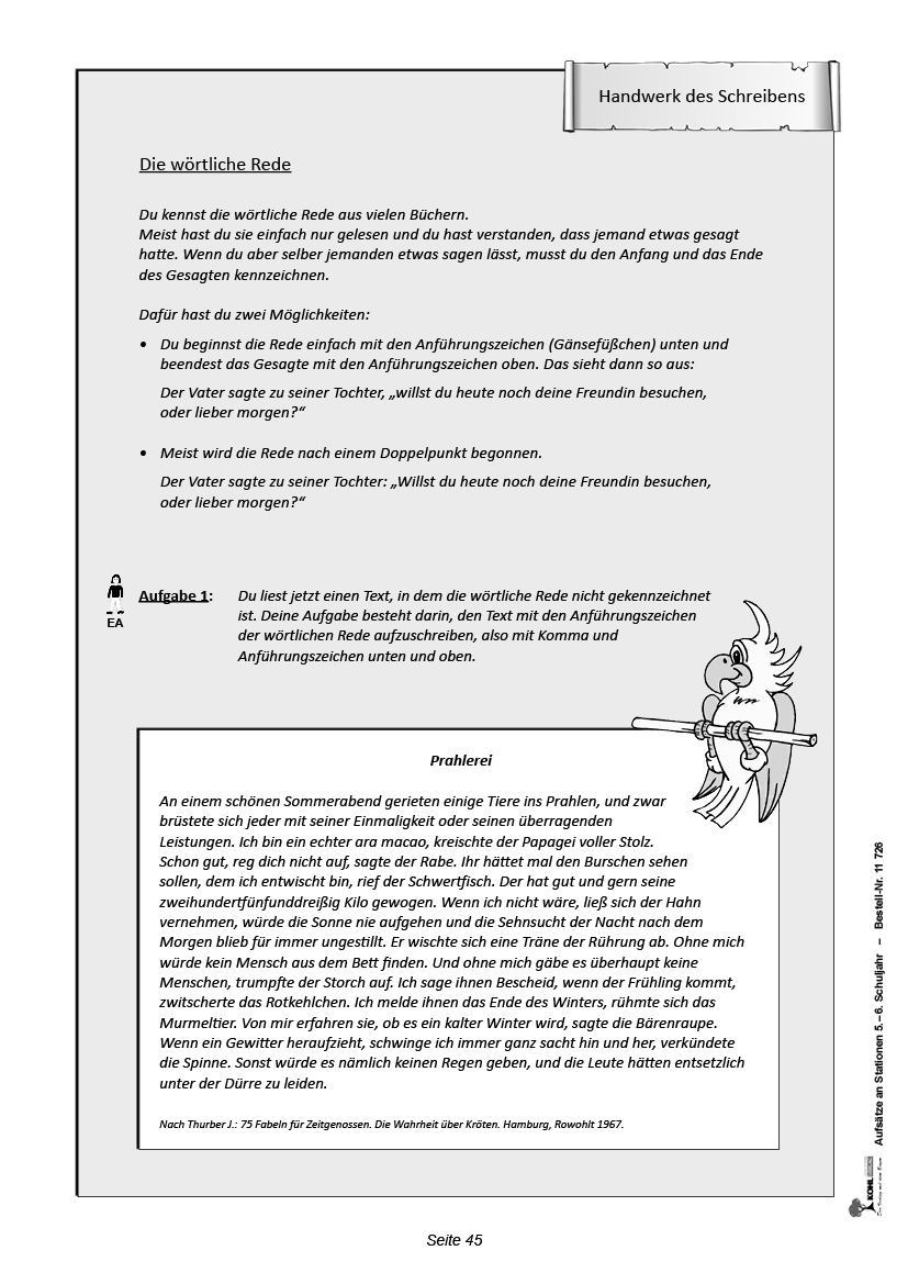 Aufsätze an Stationen / Klasse 5-6