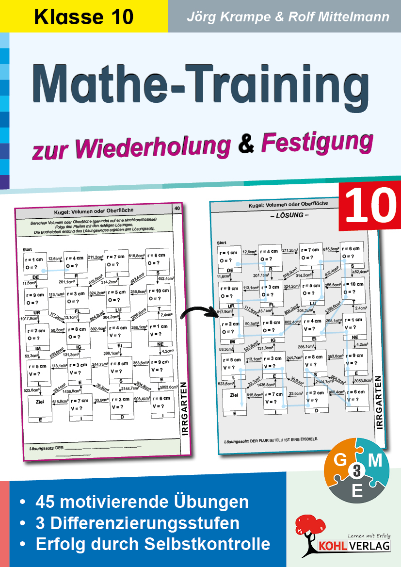 Mathe-Training zur Wiederholung und Festigung / Klasse 10