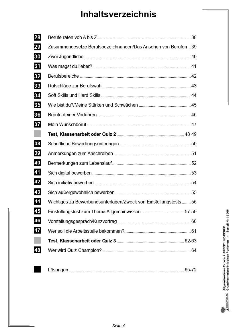 Allgemeinwissen fördern ARBEIT & BERUF