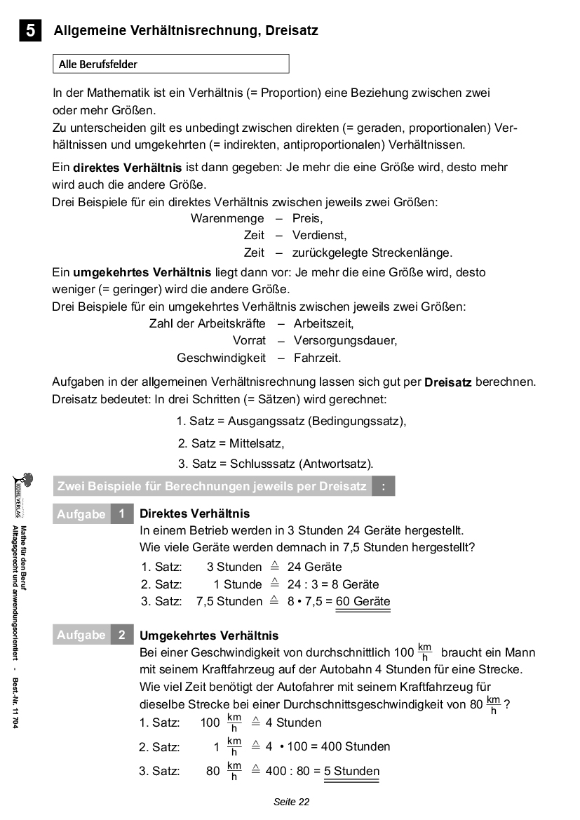 Mathematik für den Beruf