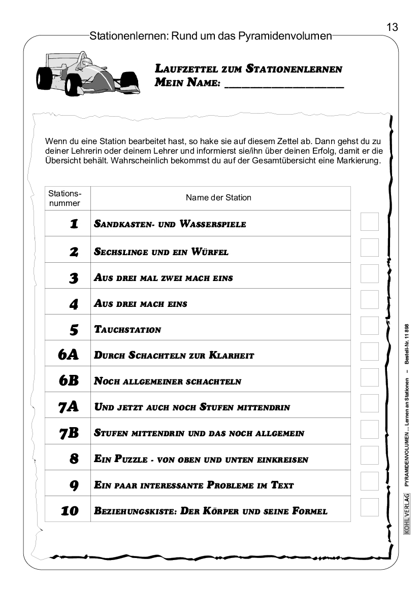 Pyramidenvolumen - Lernen an Stationen