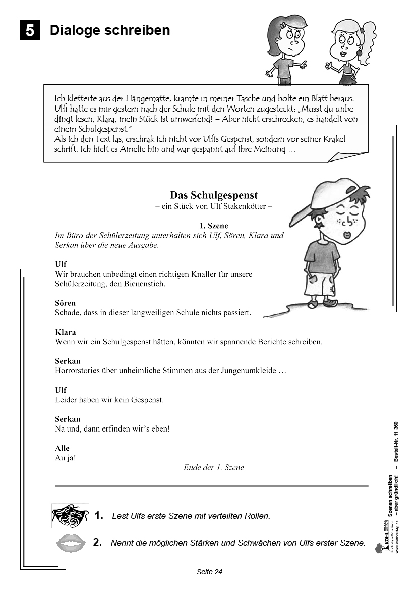 Szenen schreiben ... aber gründlich - Kopiervorlagen für den Deutschunterricht im 4.-6. Schuljahr