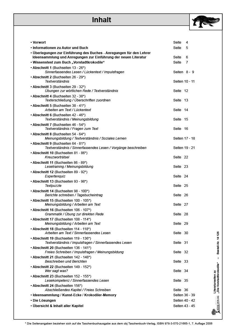 Die Vorstadtkrokodile - Literaturseiten