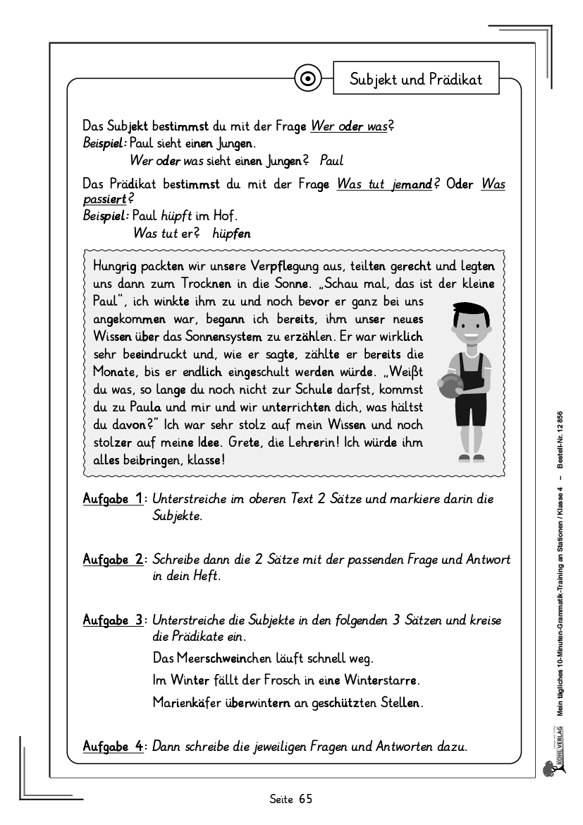 Mein tägliches 10-Minuten-Grammatik-Training an Stationen / Klasse 4