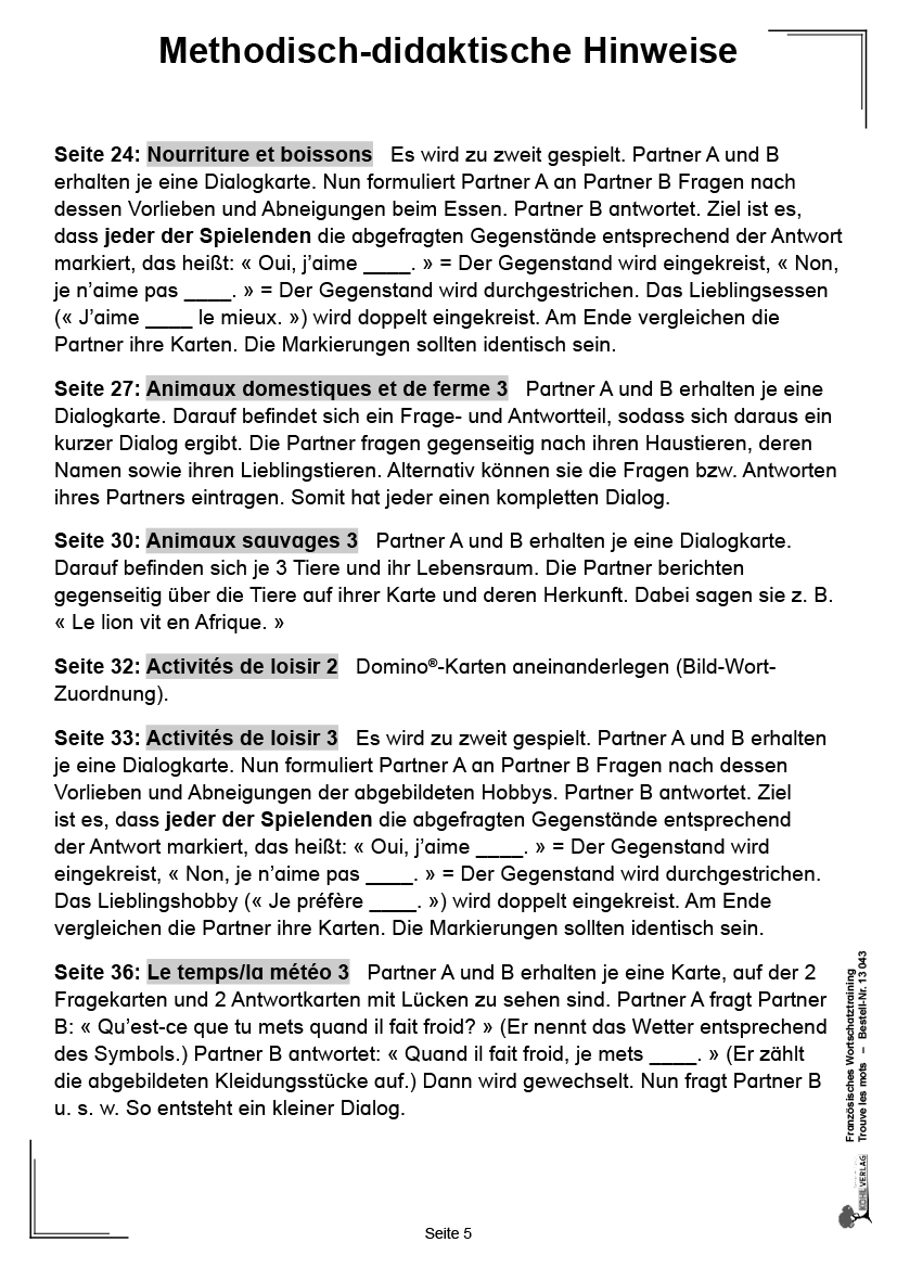 Franzsisches Wortschatztraining