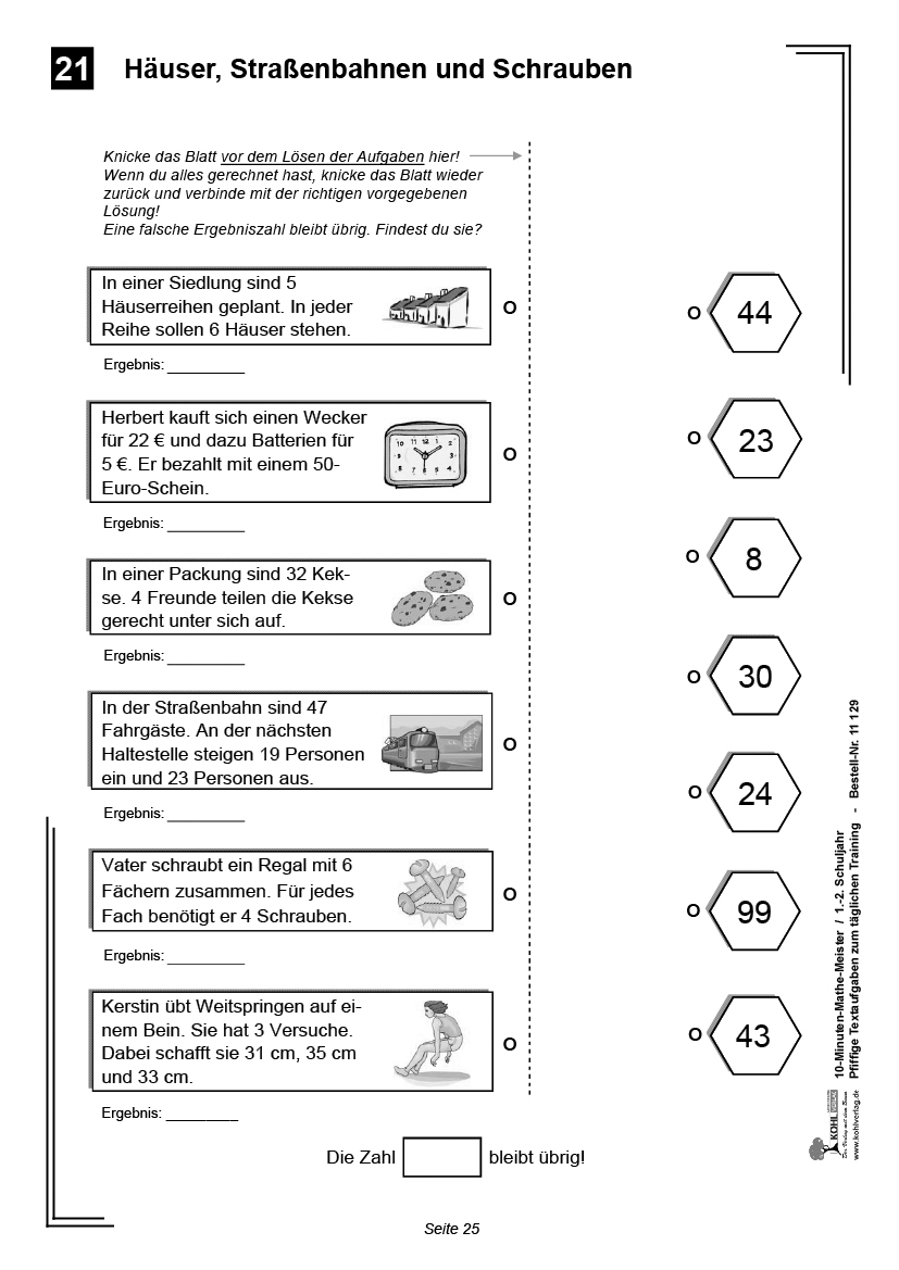 10-Minuten-Mathe-Meister / Klasse 1-2