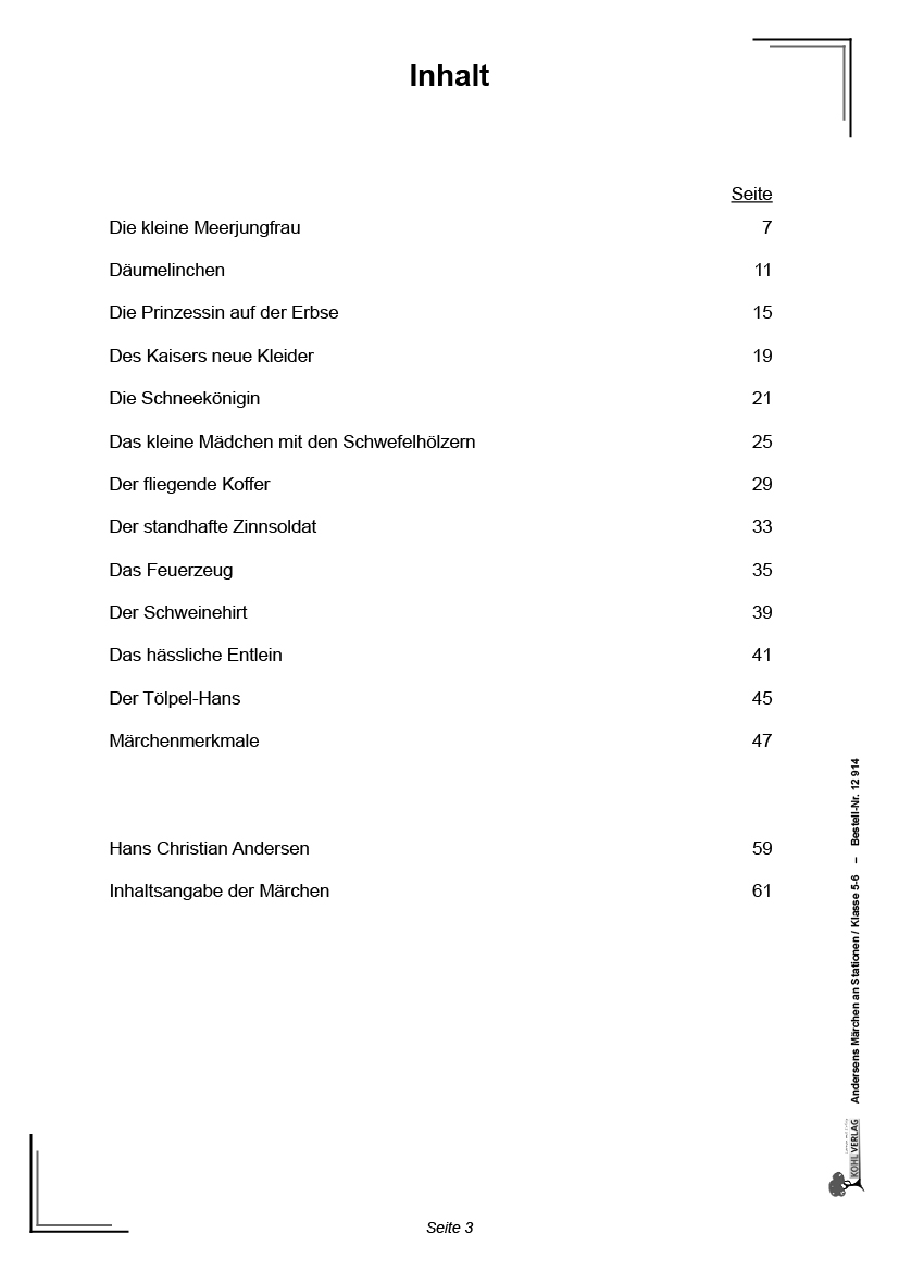 Andersens Märchen an Stationen / Klasse 5-6