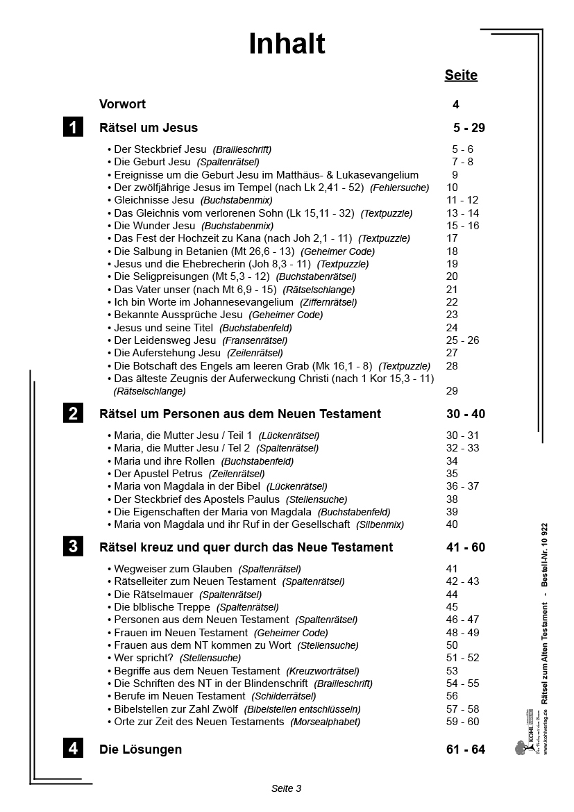 40 Rätsel zum Neuen Testament