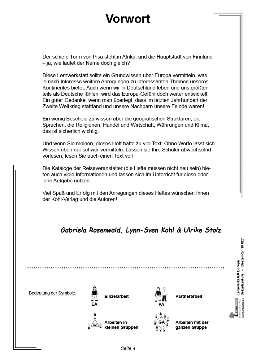 Lernwerkstatt Europa / Sekundarstufe