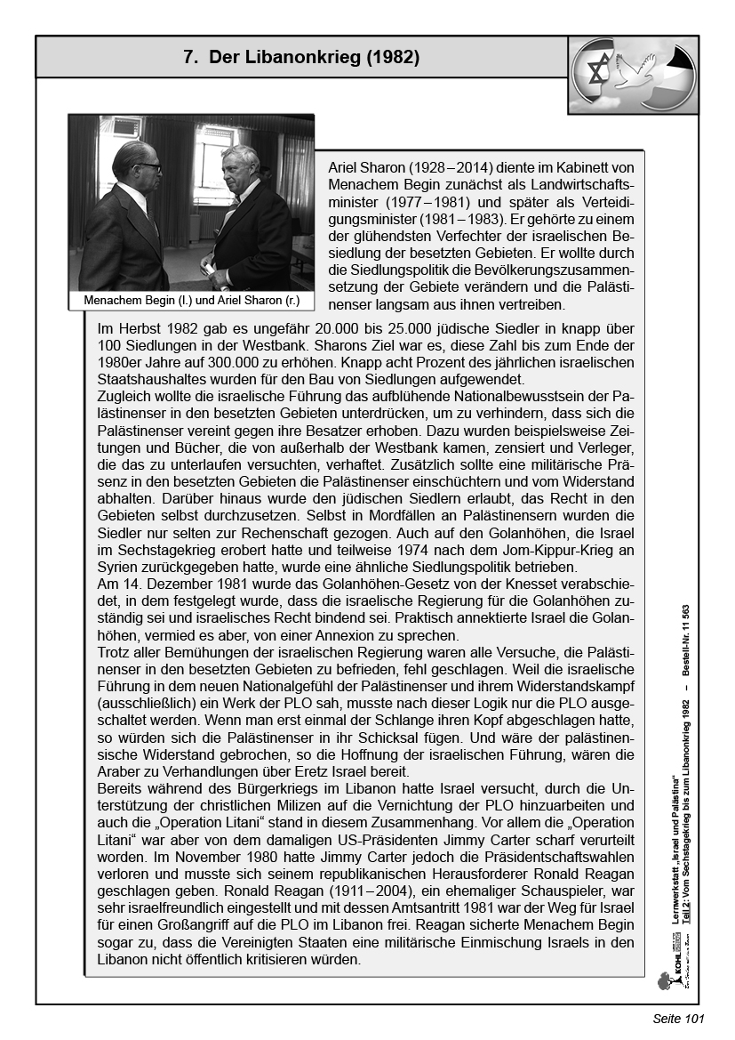 Lernwerkstatt Israel und Palästina / Band 2: Vom Sechstagekrieg bis zum Libanonkrieg 1982 Lernwerkstatt Israel und Palästina / Band 2: Vom Sechstagekrieg bis zum Libanonkrieg 1982