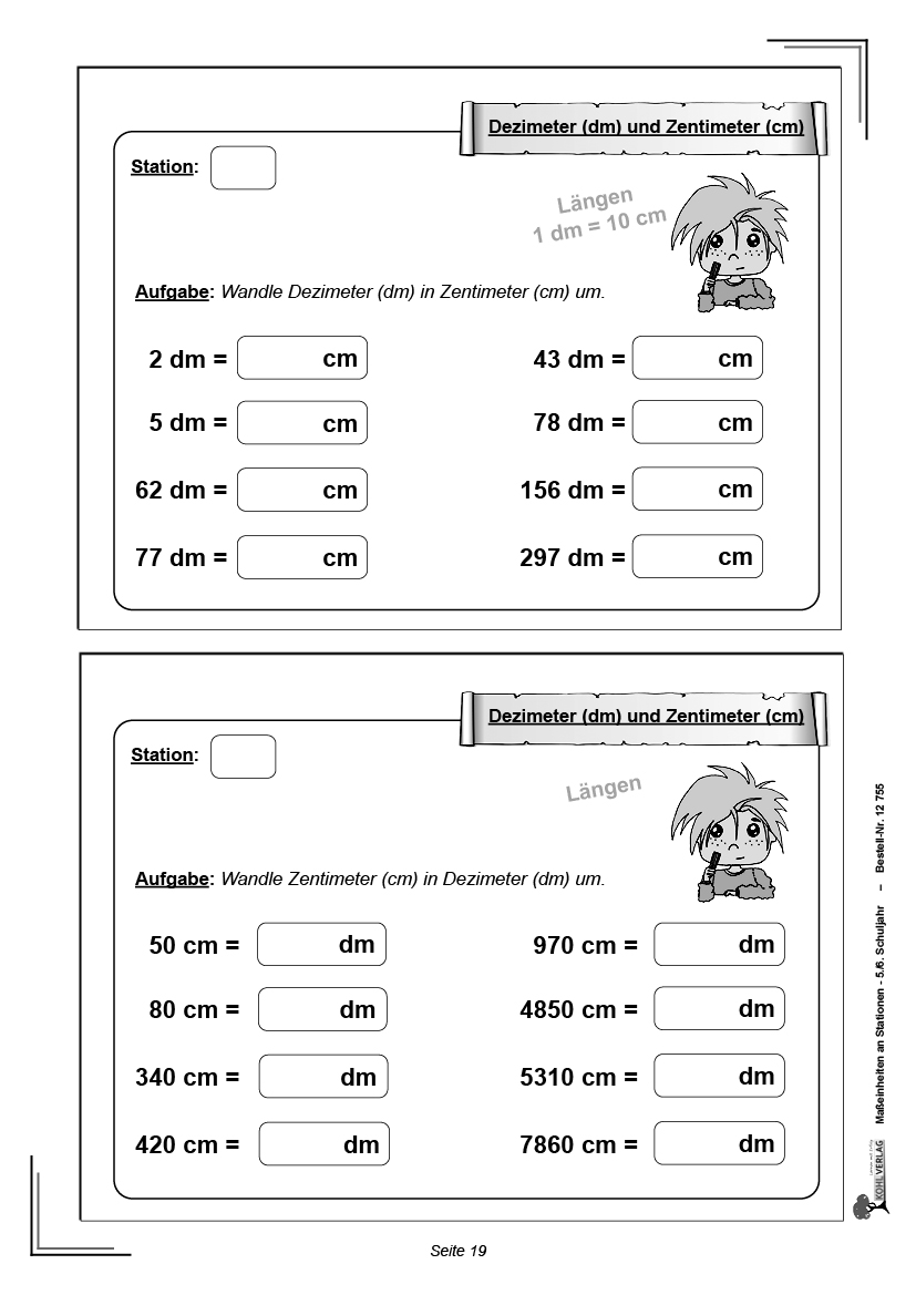 Maßeinheiten an Stationen / Klasse 5-6