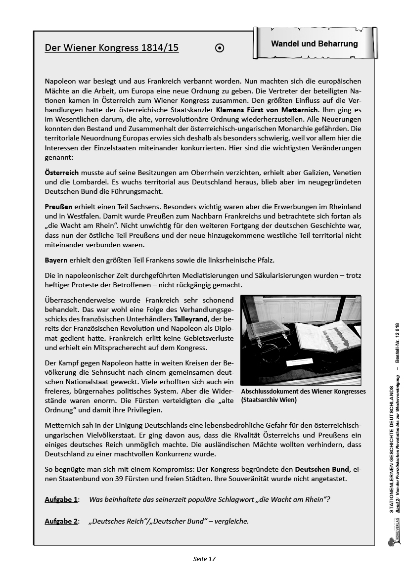 Stationenlernen Geschichte Deutschlands II Stationenlernen Geschichte Deutschlands II