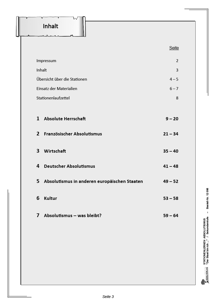 Stationenlernen Absolutismus