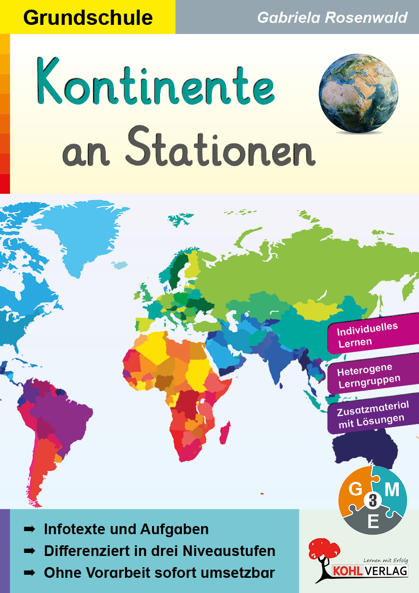 Kontinente an Stationen / Grundschule
