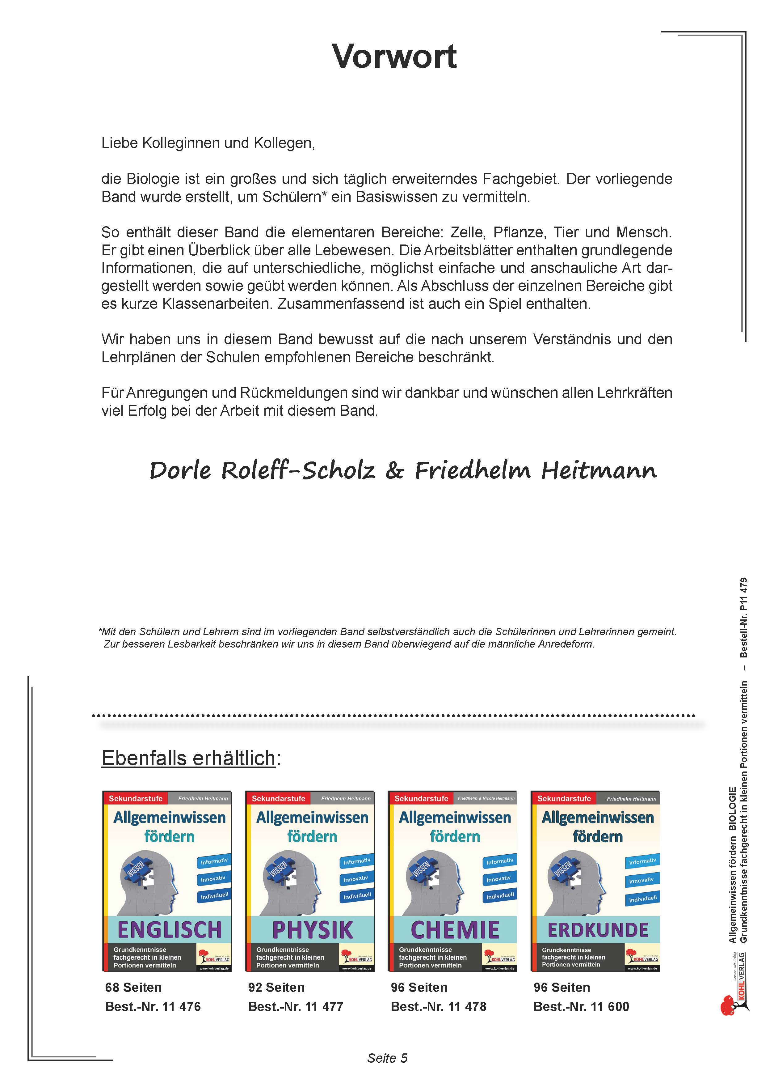 Allgemeinwissen fördern BIOLOGIE: Pflanzen