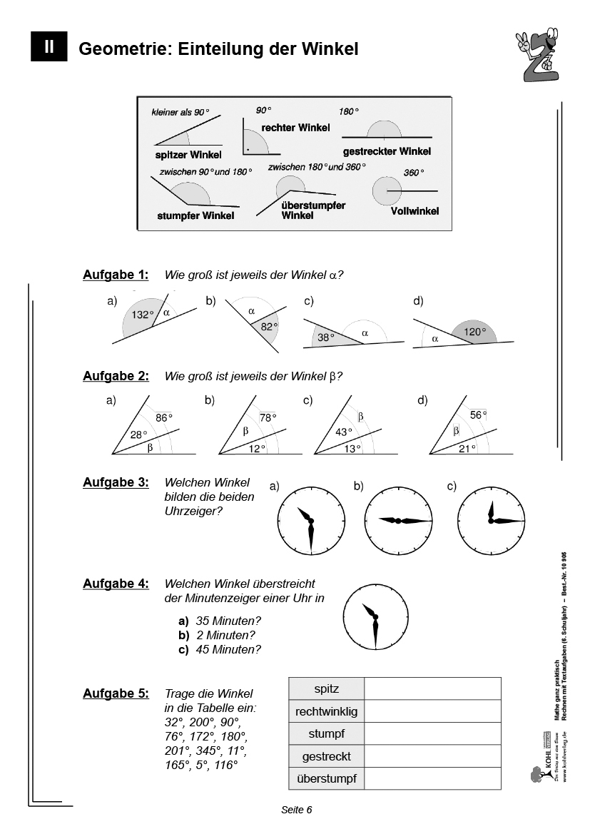 Rechnen mit Textaufgaben / Klasse 6