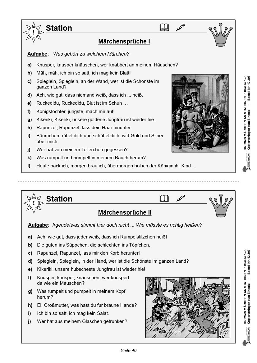 Grimms Märchen an Stationen / Klasse 5-6