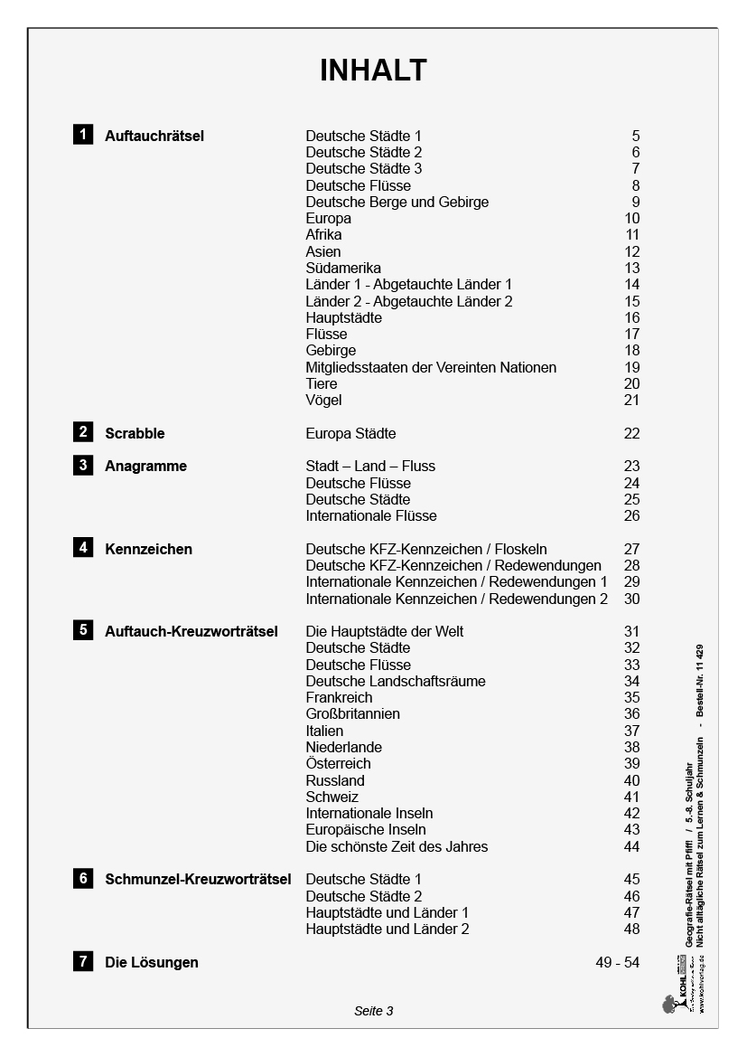 Geographie-Rätsel mit Witz! - 5.-8. Schuljahr