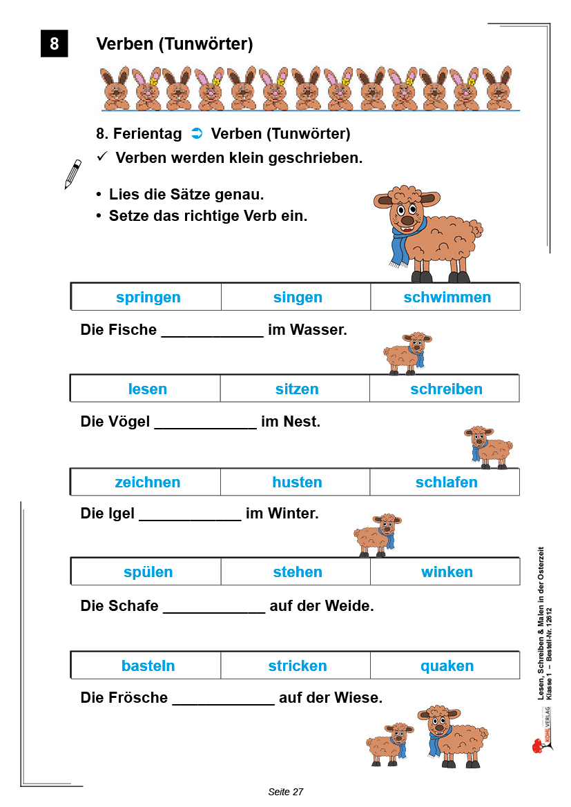 Lesen, Schreiben & Malen ... in der Osterzeit / Klasse 1