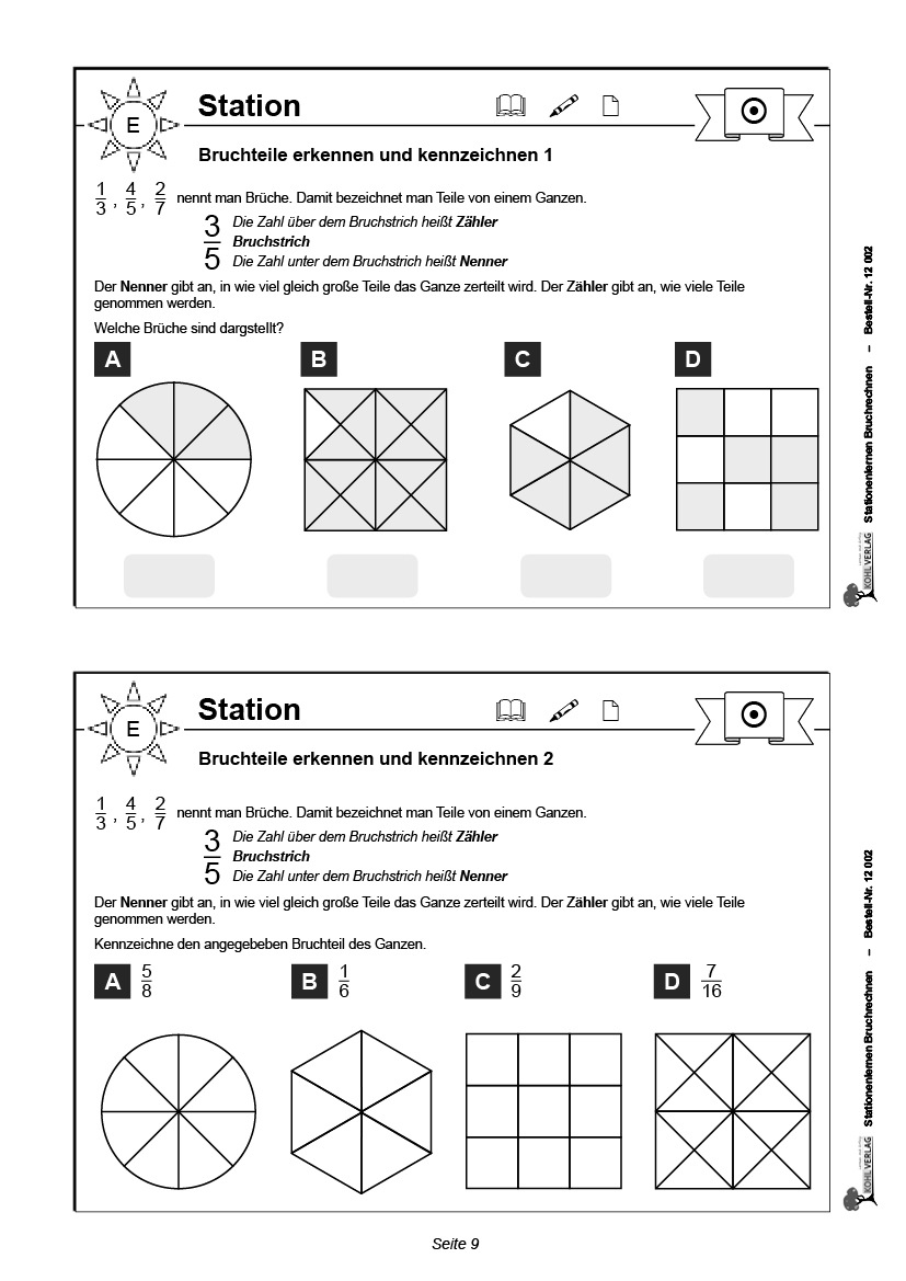 Stationenlernen Bruchrechnung