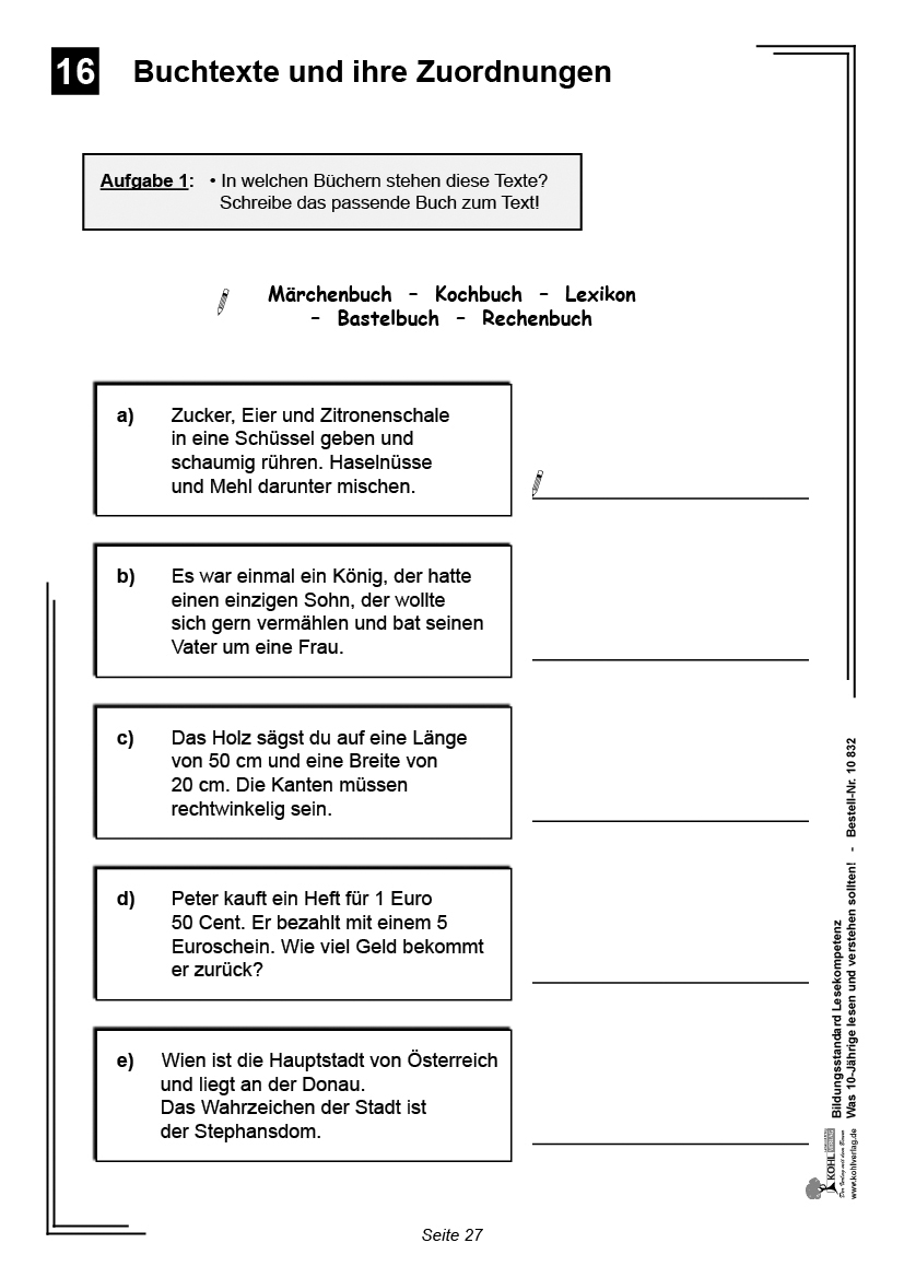 Bildungsstandard Lesekompetenz / Klasse 4