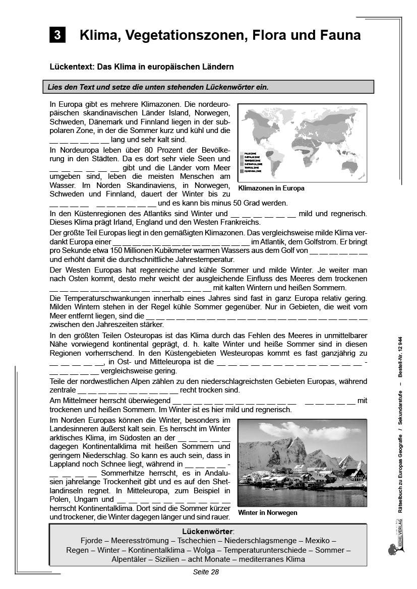 Rätselbuch zu Europas Geografie