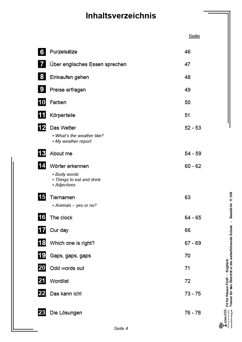 Fit für Klasse Fünf! - Englisch