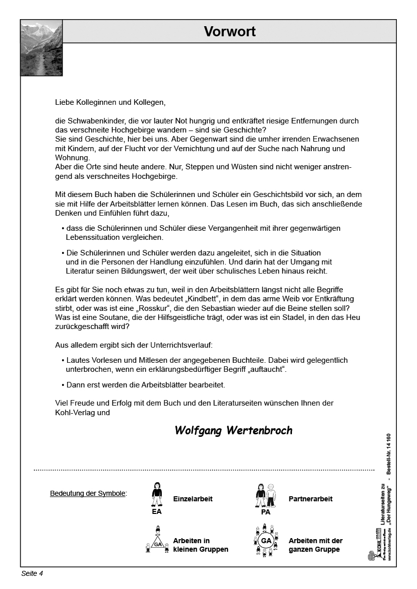 Hungerweg - Literaturseiten