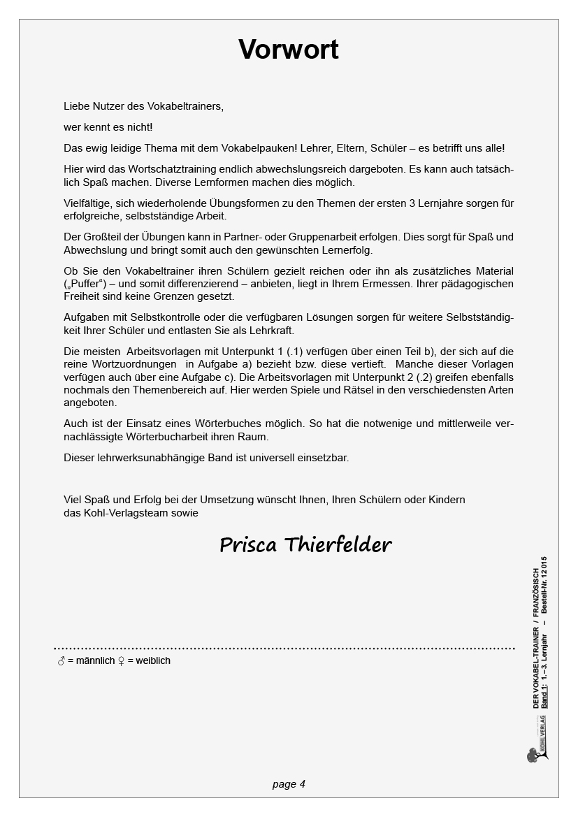 Vokabel-Trainer Französisch