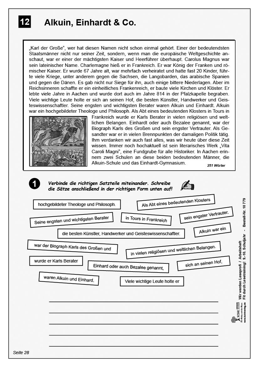 Wir werden Leseprofi - Arbeitsheft / Klasse 9-10