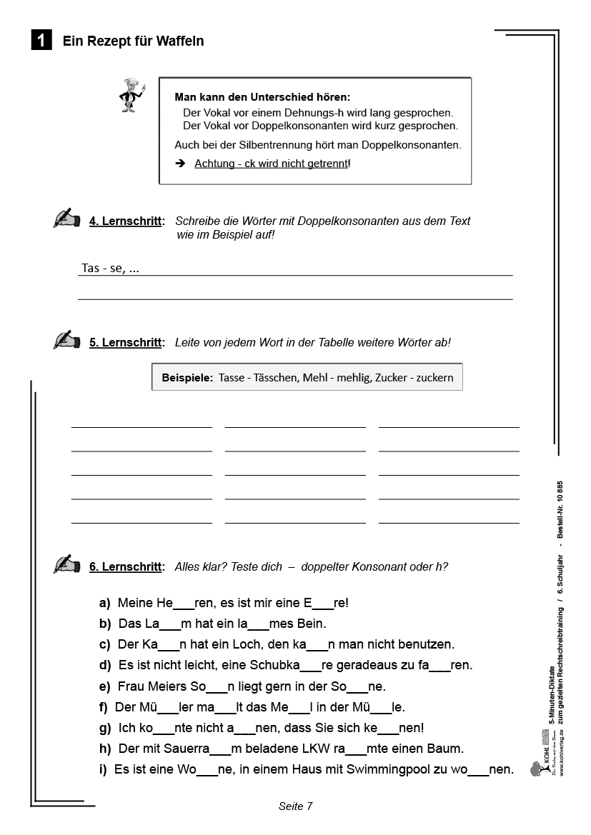 5-Minuten-Diktate / Klasse 6
