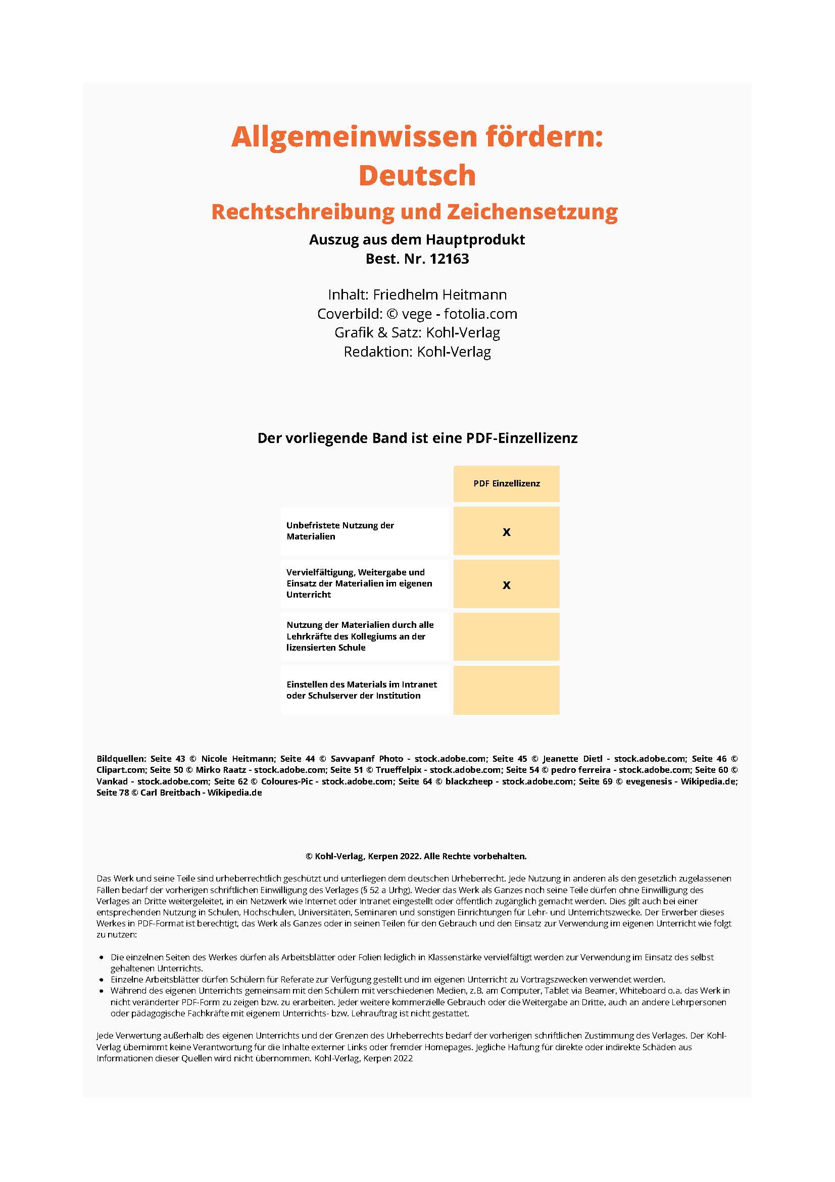 Allgemeinwissen fördern DEUTSCH: Rechtschreibung und Zeichensetzung