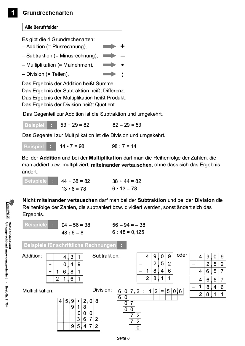 Mathematik für den Beruf