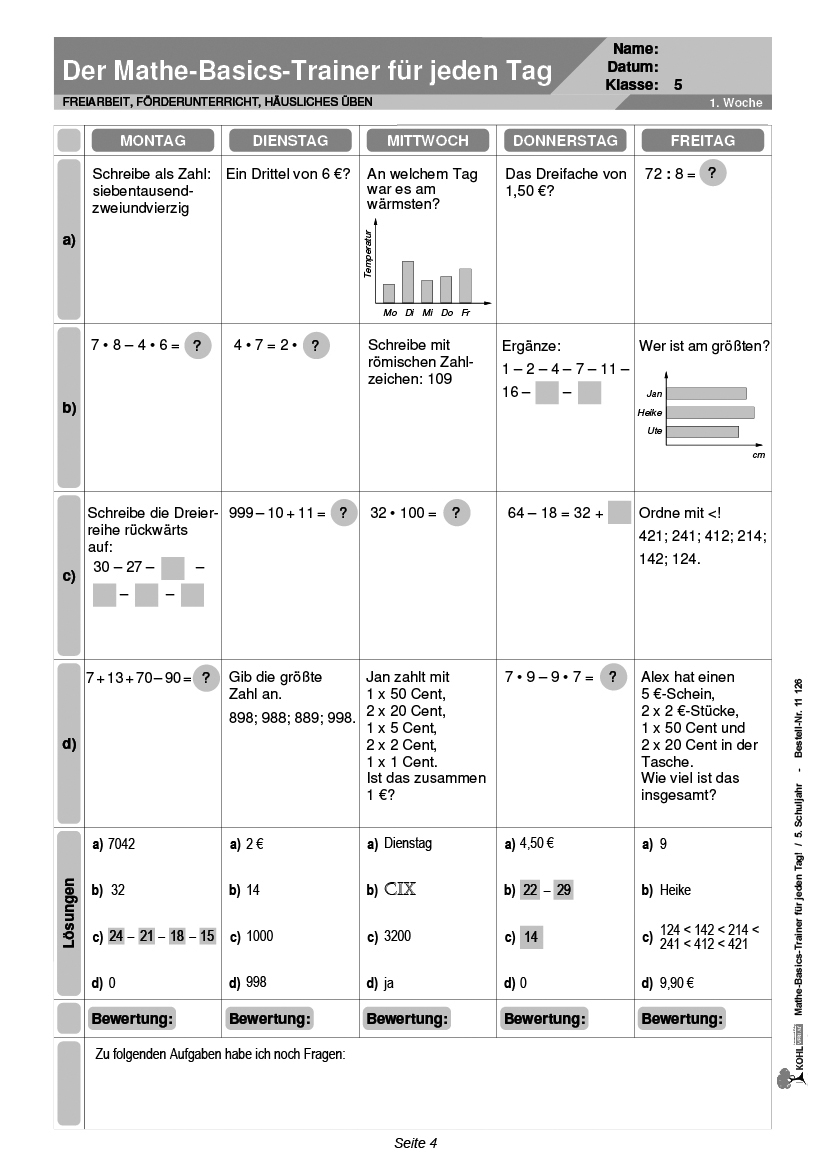 Mathe-Basics-Trainer / Klasse 5