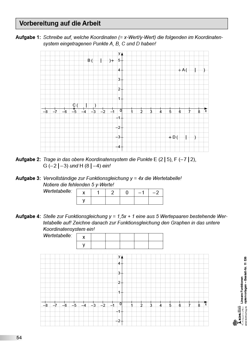 Lineare Funktionen - ... kinderleicht erlernen