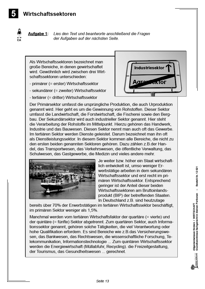 Allgemeinwissen fördern WIRTSCHAFT Allgemeinwissen fördern WIRTSCHAFT