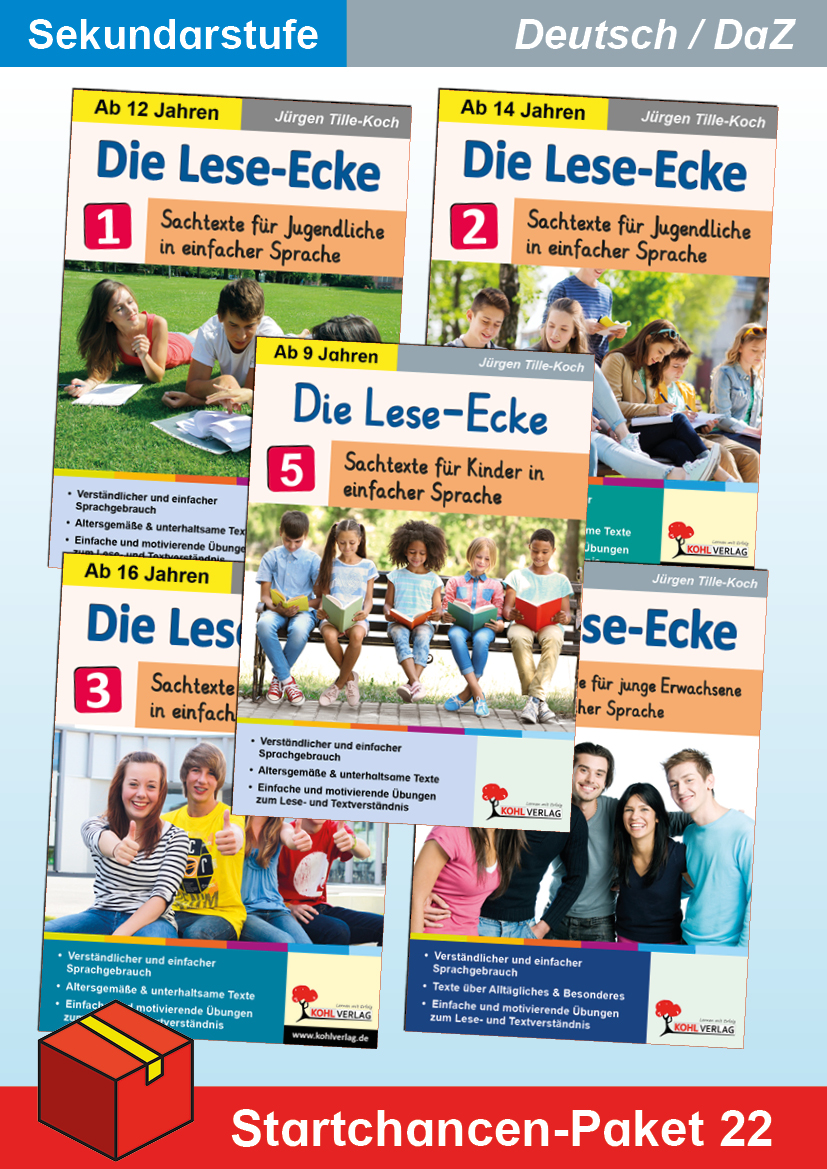 Startchancen-Paket 22 (Deutsch als Zweitsprache): Die Lese-Ecke / Sachtexte in einfacher Sprache