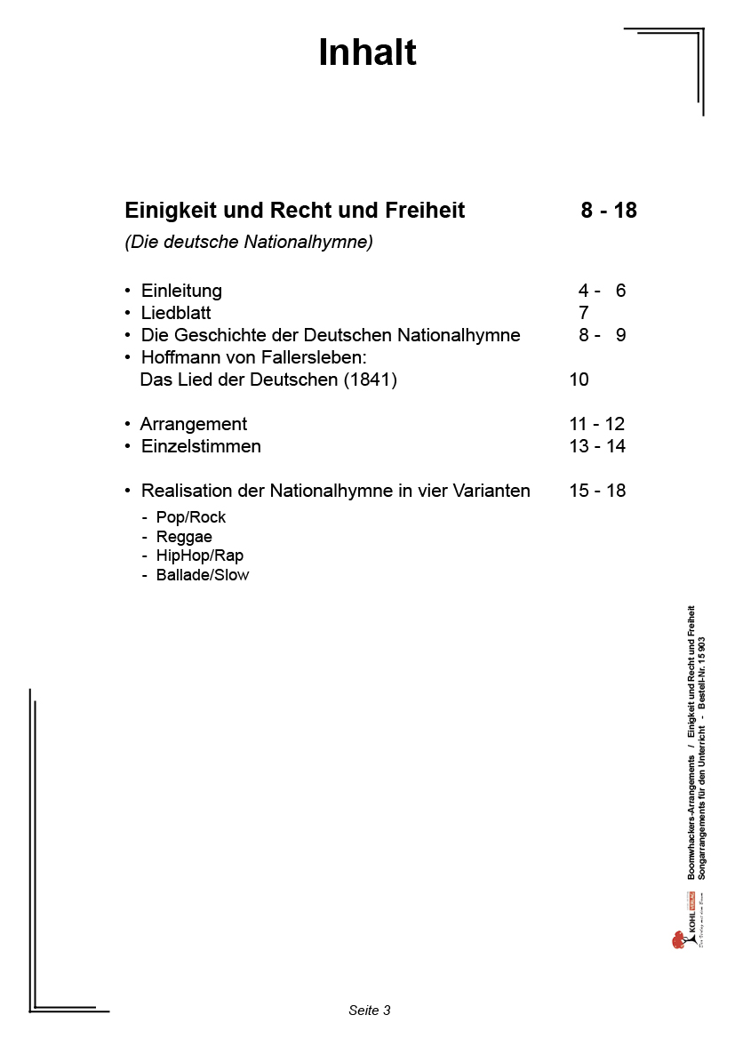 Boomwhackers-Arrangements - Einigkeit und Recht und Freiheit