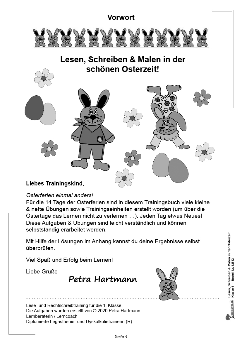 Lesen, Schreiben & Malen ... in der Osterzeit / Klasse 1