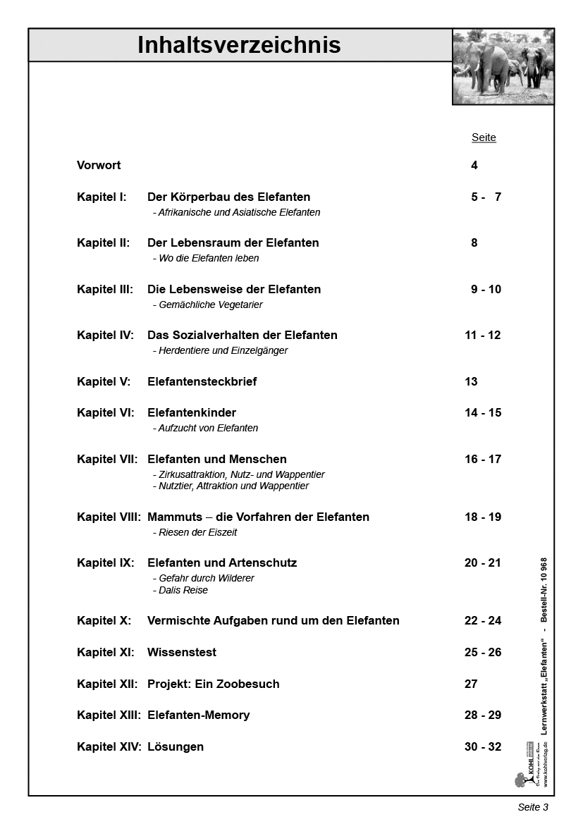 Lernwerkstatt Elefanten Lernwerkstatt Elefanten