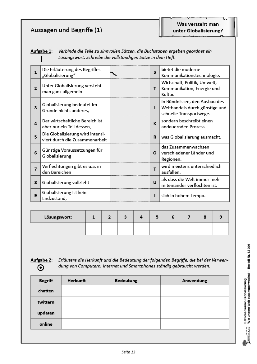 Stationenlernen Globalisierung